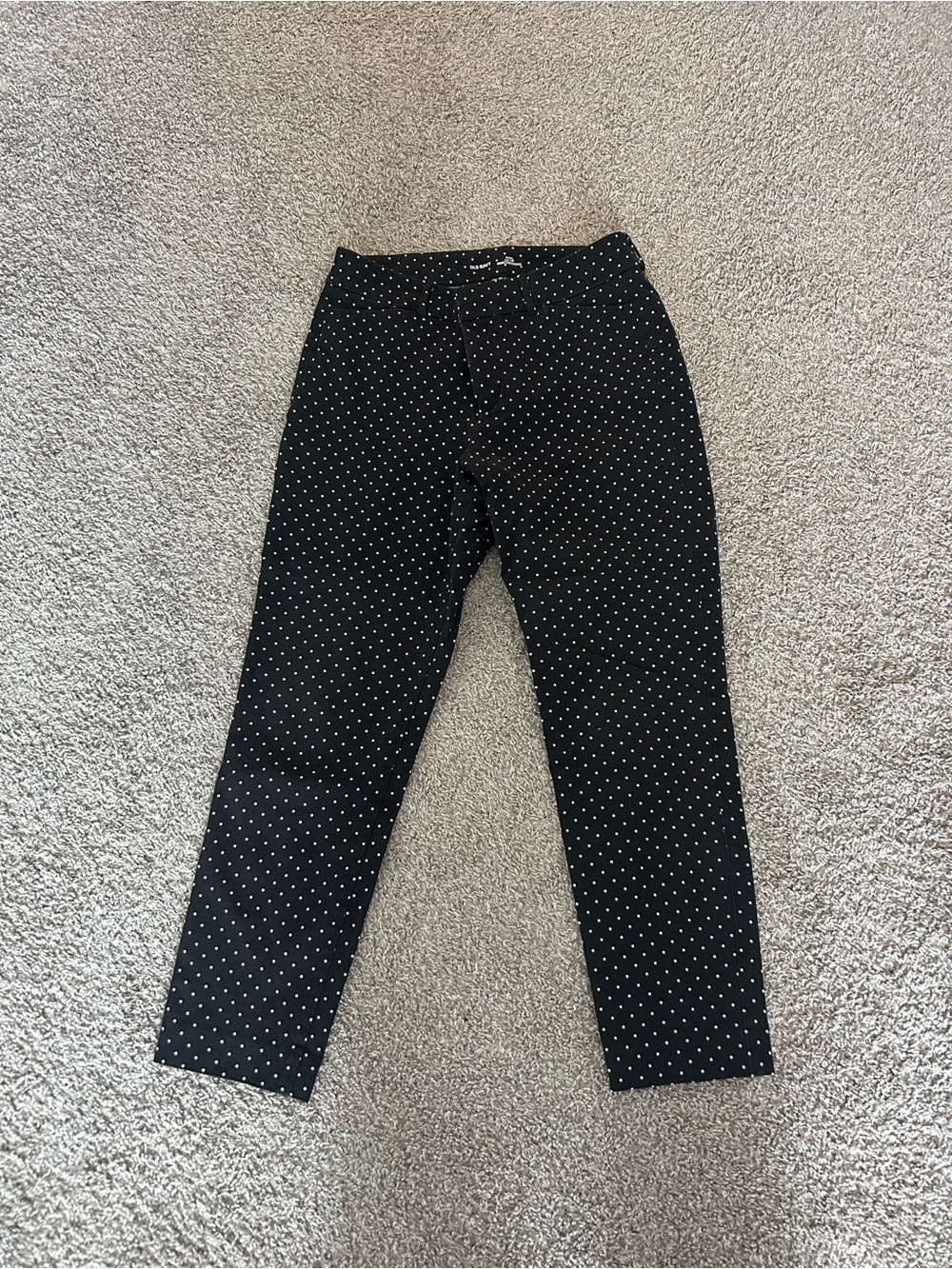 Old Navy Black Polka Dot Cropped Pants
